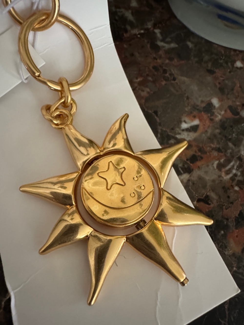New w/tag Tory Burch Gold-tone Starburst Key Charm - Picture 3 of 3